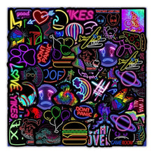 Load image into Gallery viewer, 100PCS Cartoon Neon  Rainbow Stickers Aesthetic - KTStechnixx