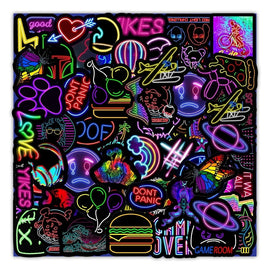 100PCS Cartoon Neon  Rainbow Stickers Aesthetic - KTStechnixx