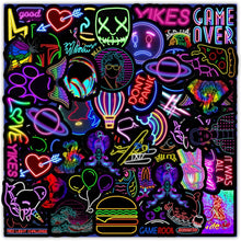Load image into Gallery viewer, 100PCS Cartoon Neon  Rainbow Stickers Aesthetic - KTStechnixx