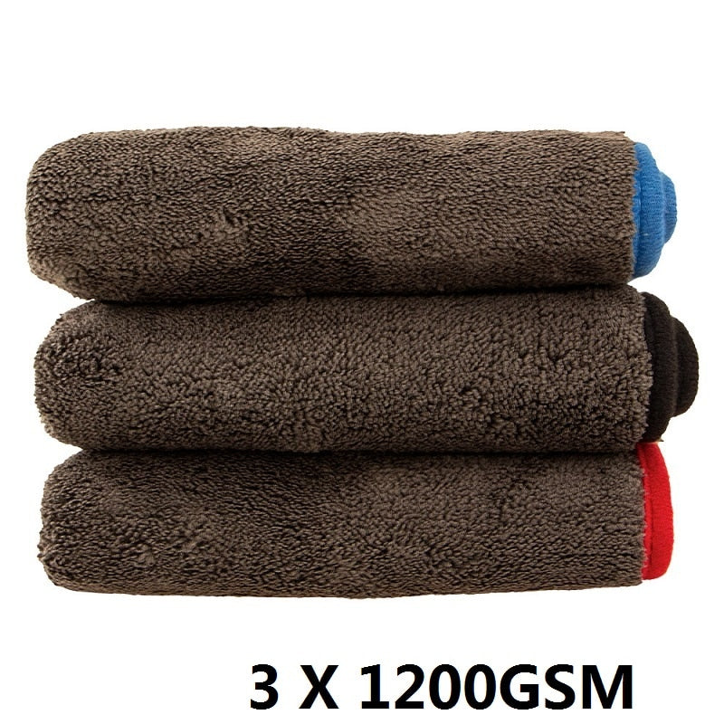 Car Wash 1200GSM Car Detailing Microfiber Towel Car Cleaning Drying Cloth Thick Car Washing Rag for Cars Kitchen Car Care Cloth - KTStechnixx