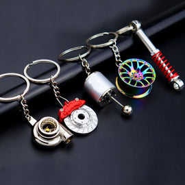 Creative gift car metal keychain turbo gear hub pendant brake disc shock absorber Pendant - KTStechnixx