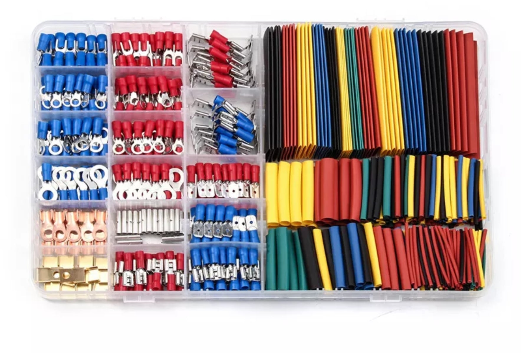 KeeYees 240 Stücke Messing Ring Kabelschuhe Kit - Unisolierter Crimp Kabelstecker Drahtklemmen KeeYees 240 Stücke Messing Ring Kabelschuhe Kit - Unisolierter Crimp Kabelstecker Drahtklemmen